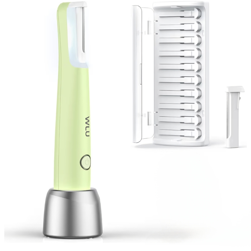 WUKU Electric Eyebrow Trimmer in Green and Silver
